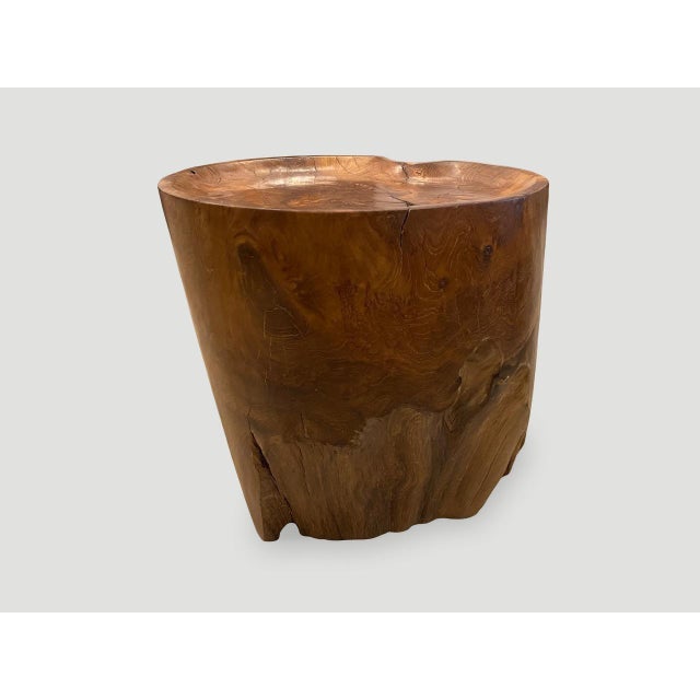 Brown Andrianna Shamaris Organic Natural Teak Wood Tray Side Table For Sale - Image 8 of 18