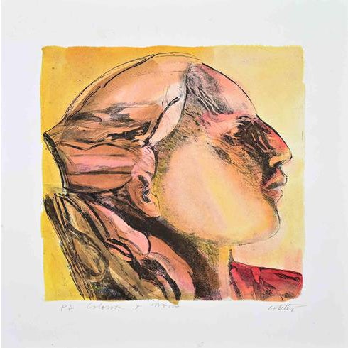 Guglielmo Castelli, Portrait, 1980s, Etching For Sale