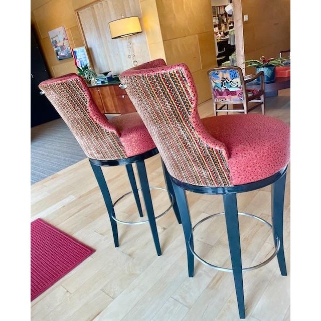 2020s George Cameron Nash Swivel Bar Stools - Set of 2 For Sale - Image 5 of 11