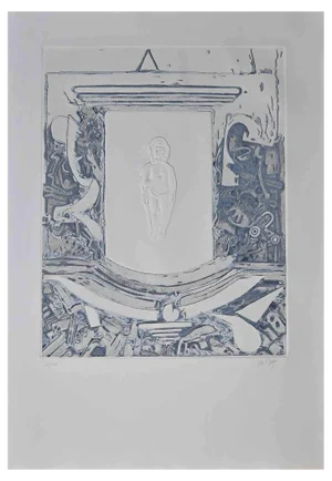 Lucio Del Pezzo, Decalogue N°1, Original Etching, 1976-1978