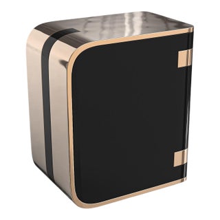 "Galata" Side Table With Bronze and Stainless Steel, Handmade For Sale