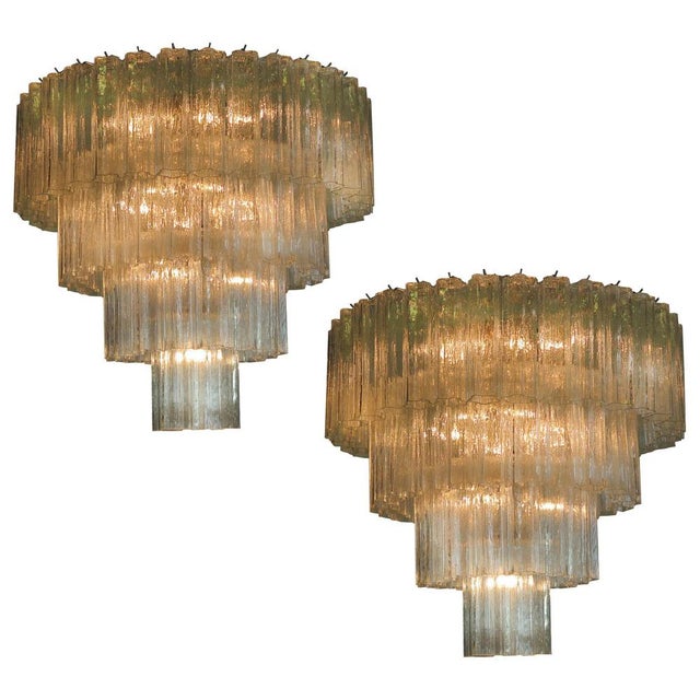 Italian Murano Glass Chandelier, 1980s, Set of 2 For Sale - Image 16 of 16