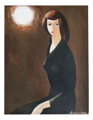 Laimdots Murnieks, Daughter's Portrait, Oil on Cardboard