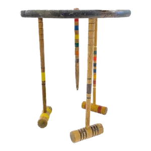 Vintage Croquet Mallet Side Table