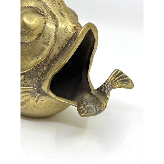 Solid brass koi fish with minnow at mouth for soap to use as an ash tray! Unique trinket to place around the home!