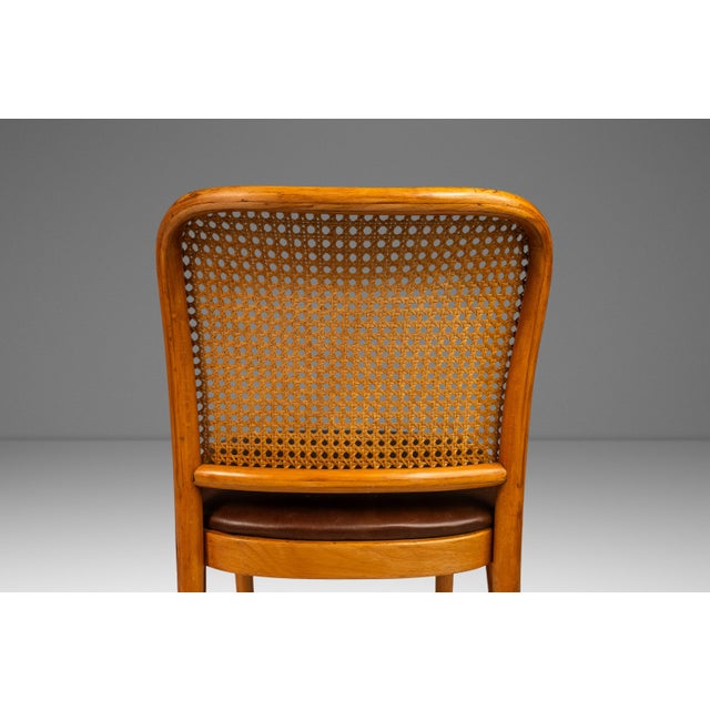 Single Patinated Bentwood Prague Model 811 Side Dining Chair in Leather in the Manner of Josef Frank for Stendig, Usa, Circa 1960s For Sale In Orlando - Image 6 of 12