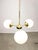 Mid-Century Modern Italian Pendant Light in Brass and Opaline Glass, 1960s For Sale - Image 9 of 17