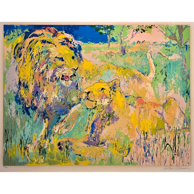 Leroy Neiman LeRoy Neiman – Lion Couple – 1981 Hand-Signed Limited Edition Serigraph 244/300 For Sale - Image 4 of 12