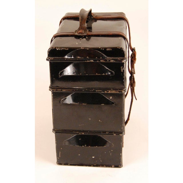 Vintage’ Dekkerd' Enamel Picnic Box With Stove and Tea Kettle For Sale - Image 4 of 10