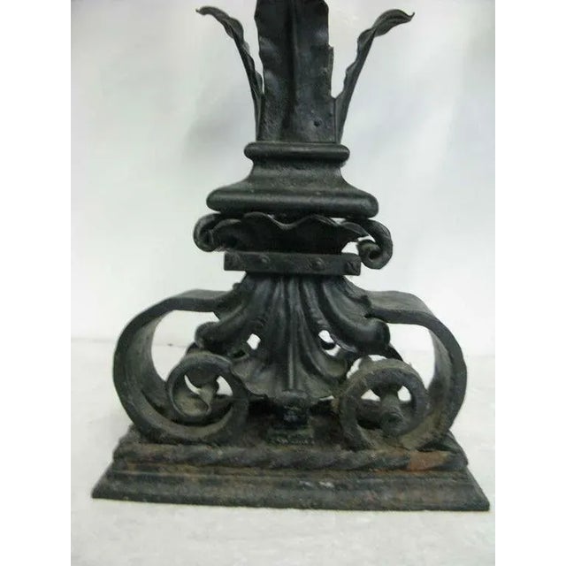 Gothic 19th Century Large Historic Chateau Iron Candelabra - a Pair For Sale - Image 3 of 9