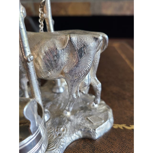 Antique Victorian Silverplate Cow Cruet Set Condiment Holder For Sale - Image 10 of 13