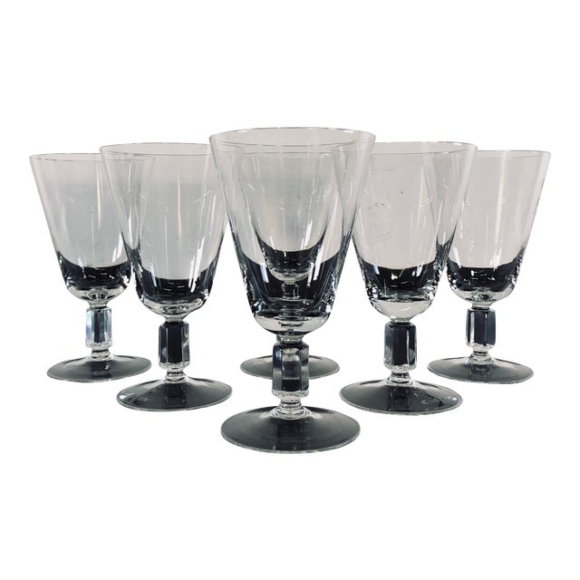1960s Glass Wine Stems, Set of 6 For Sale