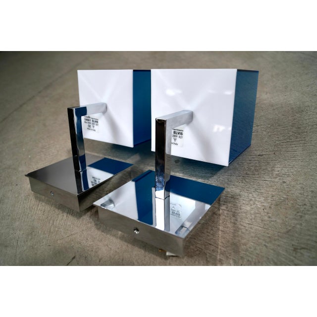 Chrome 1990’s Postmodern Italian Fontana Arte Chrome & Lucite Sconces - A Pair For Sale - Image 8 of 12