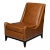 Contemporary Brown Leather Accent Chair For Sale