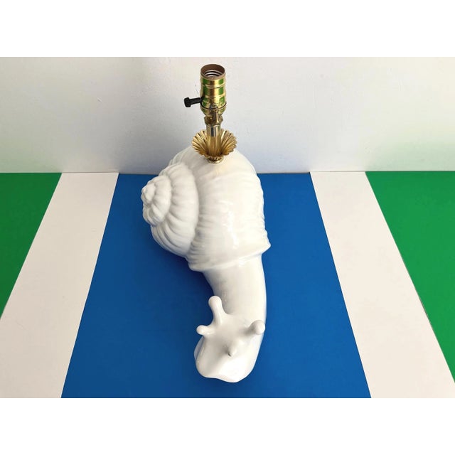 White Mid Century Italian Snail Lamp For Sale - Image 8 of 18