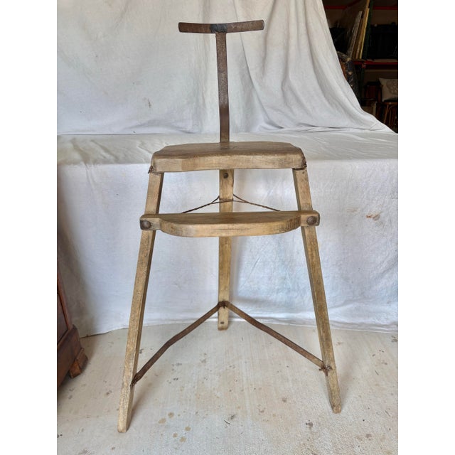 French Late 19th Century French Wood and Iron Artist Work Chair For Sale - Image 3 of 13