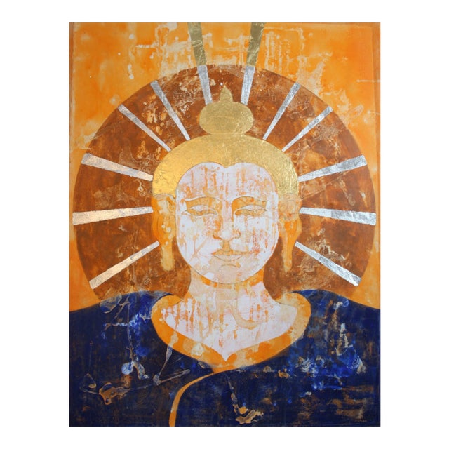 Sax Berlin Tathagata: Contemporary Mixed Media Buddha Painting by Sax Berlin 2016 For Sale
