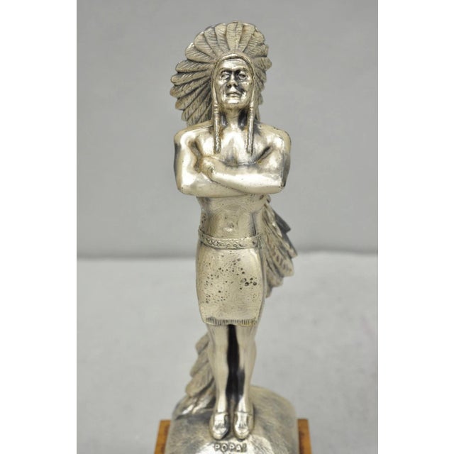 Vintage 1960s POPAI OMA Store Display Award Trophy with Native American Chief Figure. The plaque recognizes a "1966 Award...