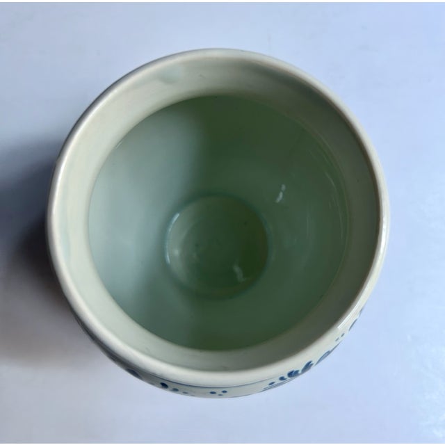 Delft Hand Painted Blue & White Floral Porcelain Vase, 1960's For Sale - Image 11 of 16