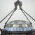 Blue Art Nouveau Revival Wrought Iron Chandelier with Floral Stained Glass, Italy, 1950s For Sale - Image 8 of 18
