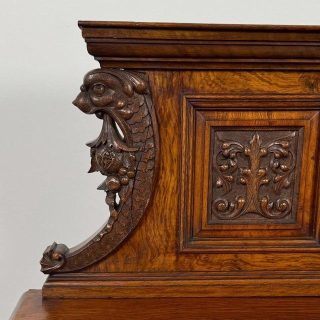 19th Century English Pollard Oak Sideboard with Bevelled Mirror For Sale - Image 13 of 15