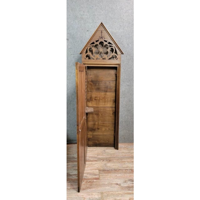 Gothic Military Campaign Confessional in Oak, 1800 For Sale - Image 6 of 14
