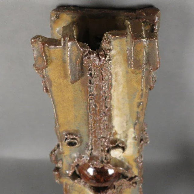 1970s Vintage Brutalist Wall Sculpture in Studio Ceramic by Prof. Dieter Crumbiegel, 1975 For Sale - Image 5 of 12