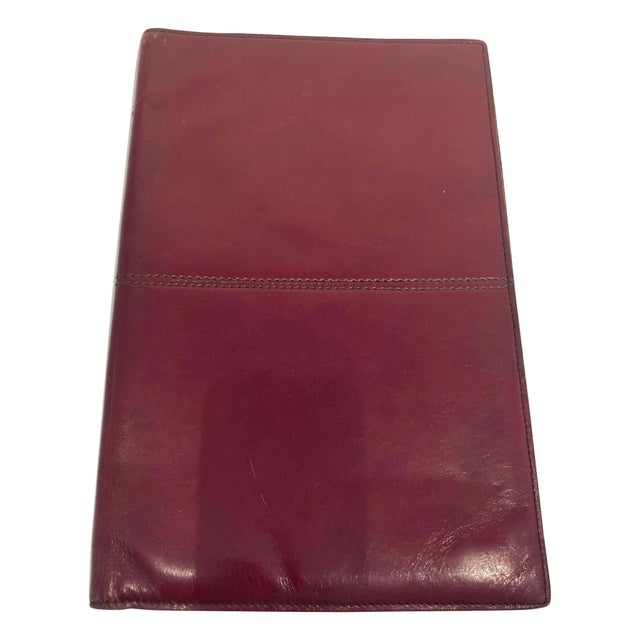 Vintage Leather Stitched Padfolio Bond Street Italy For Sale - Image 9 of 12