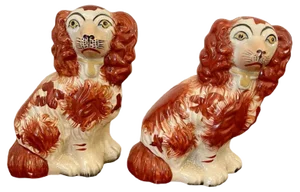 Antique Victorian Staffordshire Dogs, Set of 2
