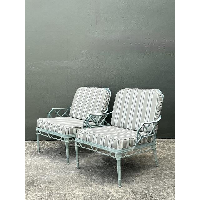 Brown Jordan Vintage Cast Aluminum “Calcutta” Lounge Chairs - A Pair For Sale - Image 4 of 10