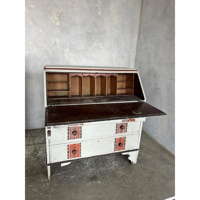Antique Painted Bureau Desk For Sale - Image 6 of 9
