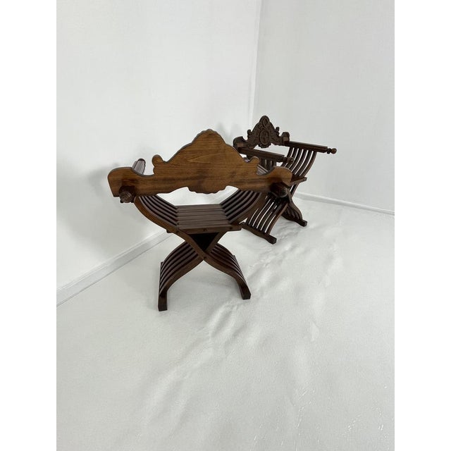 Set of Italian Savonarola Folding Chairs, 1960s For Sale - Image 9 of 14