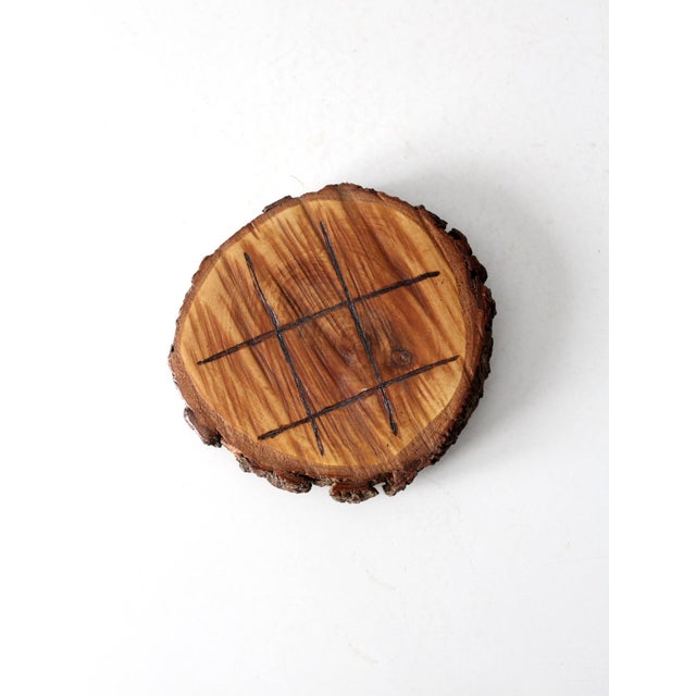Vintage Rustic Wood Slice Tic Tac Toe Board For Sale - Image 9 of 11