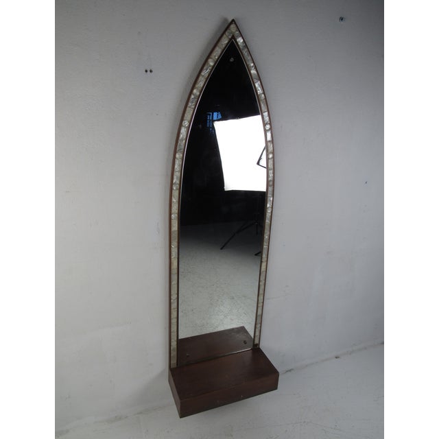 1960s 1960s Mid-Century Modern Arched Wall Mirror with Shelf For Sale - Image 5 of 12