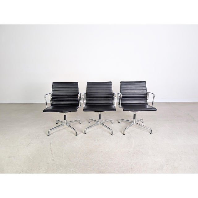 Black EA 108 Chair in Leather by Charles & Ray Eames for Vitra For Sale - Image 8 of 13