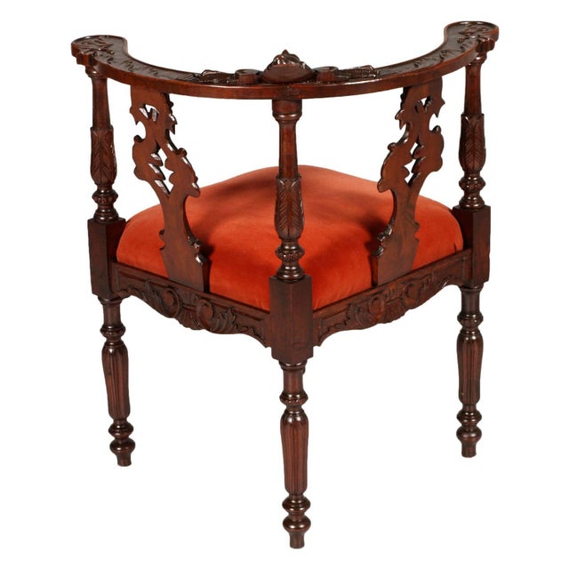 19th-Century Carved Walnut Lounge Set from Testolini Salviati, 1900s, Set of 3 For Sale - Image 4 of 10