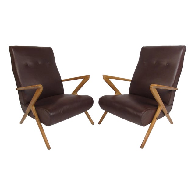 1970s Pair of Mid-Century Italian Lounge Chairs For Sale