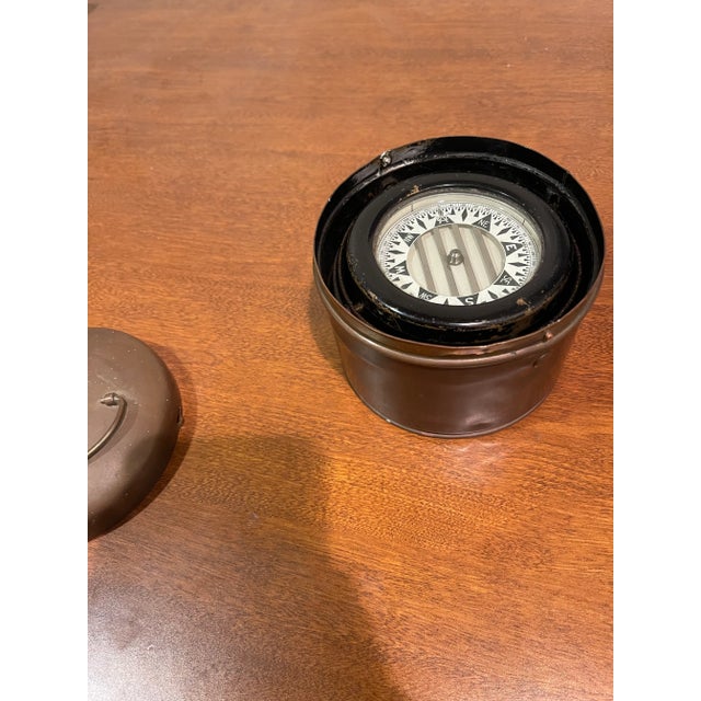 Brass Early 20th Century Bronze Wilcox Crittenden Ships Compass in Brass Case For Sale - Image 8 of 11
