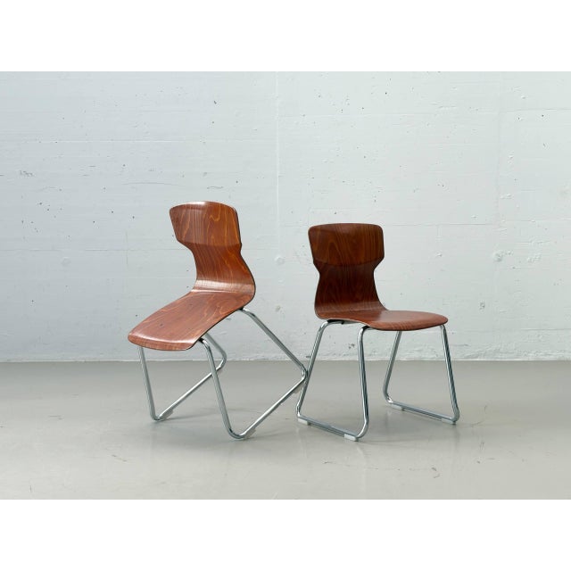 Rare children's chairs from the dutch manufacturer casala, dating from the 1960s. The ergonomically shaped seat shell,...