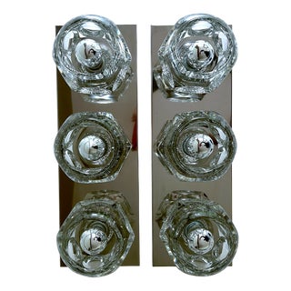 Large Vintage Glass Sconces from Peill & Putzler, 1970s, Set of 2 For Sale