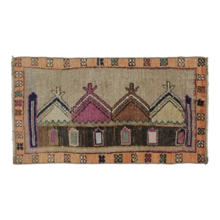Vintage Turkish Gift-Sized Rug With Polychrome Geometric Design - Rug & Kilim For Sale