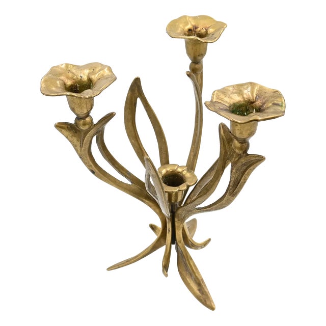 Mid-Century Floral Candelabra For Sale