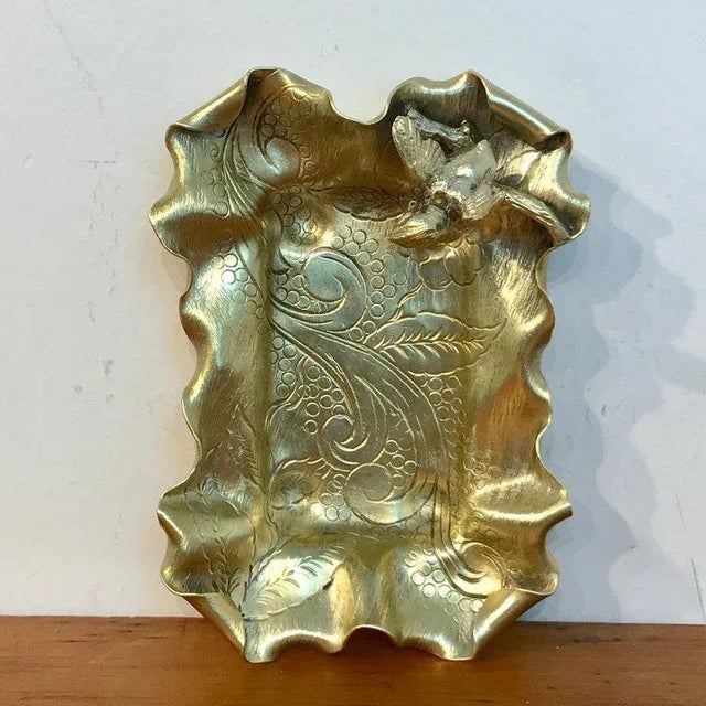 1900 - 1909 Austrian Gilt Bronze Bird Motif Vide-Poche For Sale - Image 5 of 10