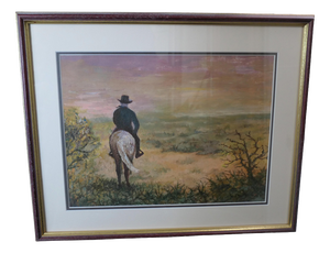 Virginia Stirman, Prairie Rider, 1960, Oil on Board