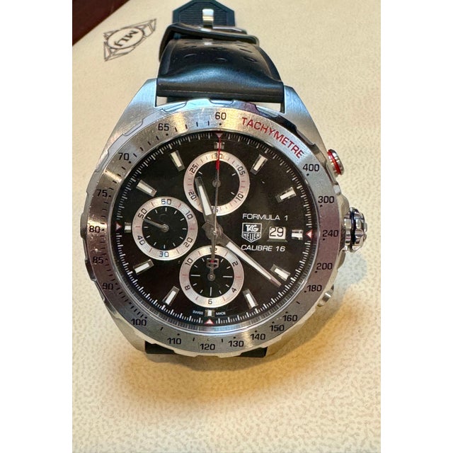 2010s TAG HEUER FORMULA 1 Automatic Chronograph, 44 mm, Steel CAZ2010.WEA8098 Leather For Sale - Image 5 of 18