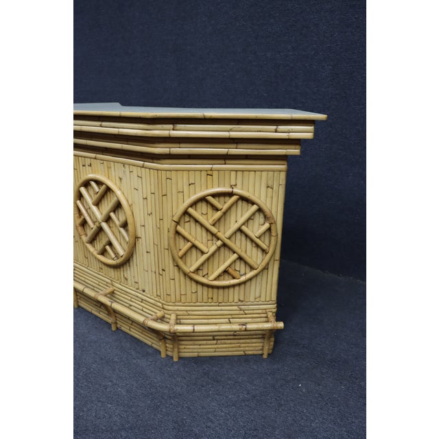 Mid-Century Modern Split Bamboo & Rattan Tiki Dry Bar For Sale In Philadelphia - Image 6 of 18