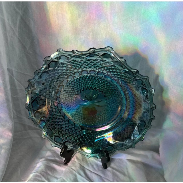 Indiana Glass Company 1950s Indiana Glass Carnival Glass Plate Dish Catchall For Sale - Image 4 of 9