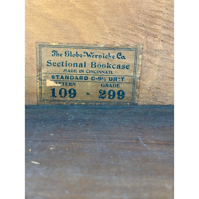 Brown Antique Tiger Oak Globe Wernicke Co. 7 Piece Sectional Bookcase Standard C 9 1/2 Unit For Sale - Image 8 of 12