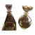 1980s Royal Crystal Rock Italian Pyramid & Round Perfume Bottles - Set of 2 For Sale