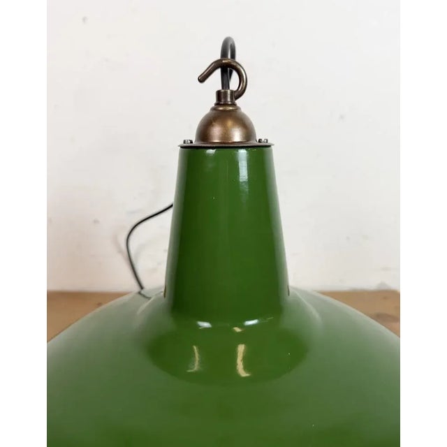 Industrial Green Enamel Factory Pendant Lamp from Jackson Electrical Co., 1960s For Sale - Image 15 of 18
